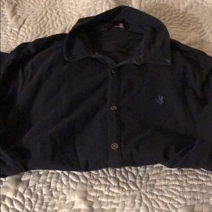 Navy blue John Varvatos cotton button down shirt